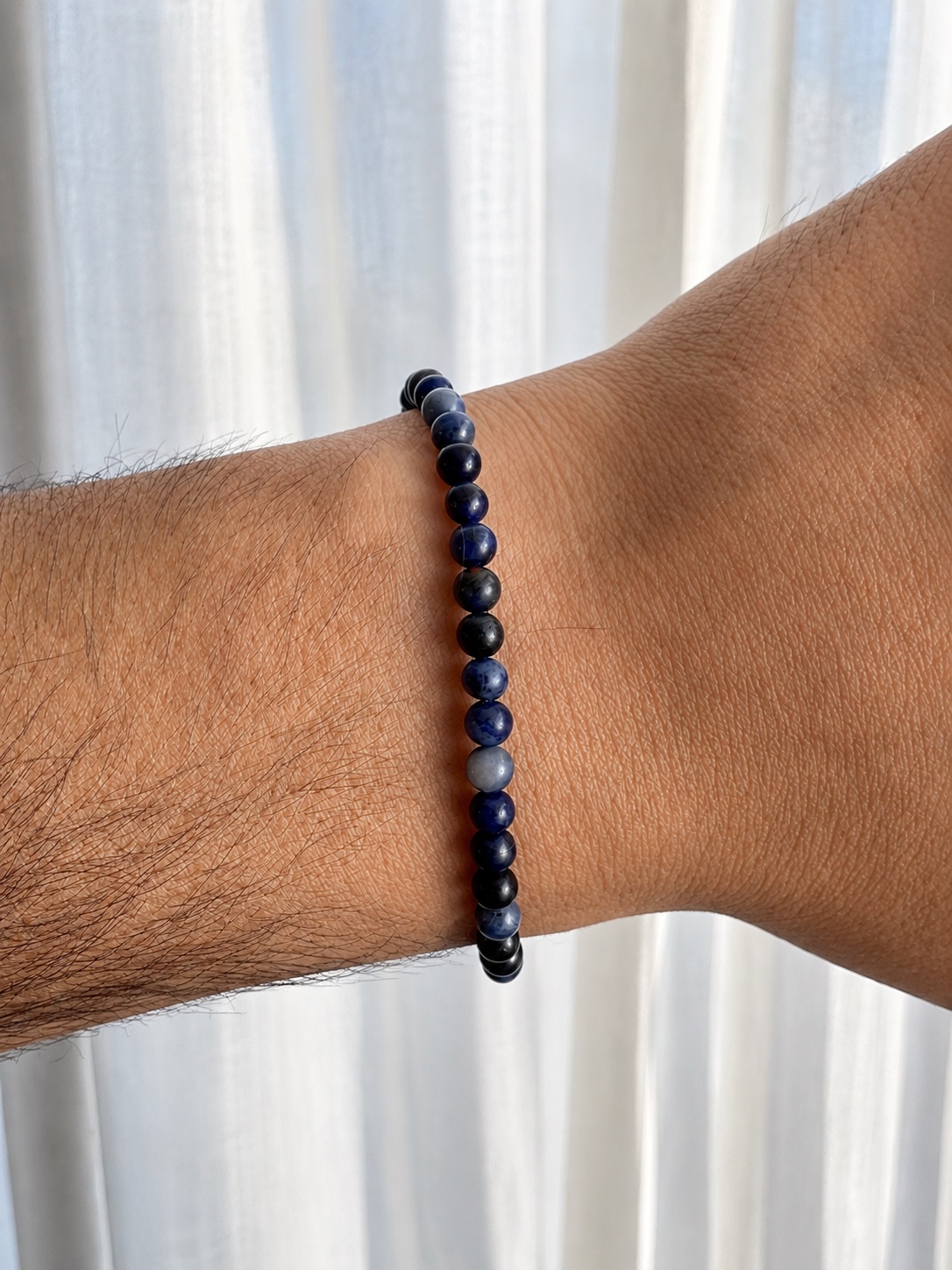 Pulsera de plata piedra natural Sodalita