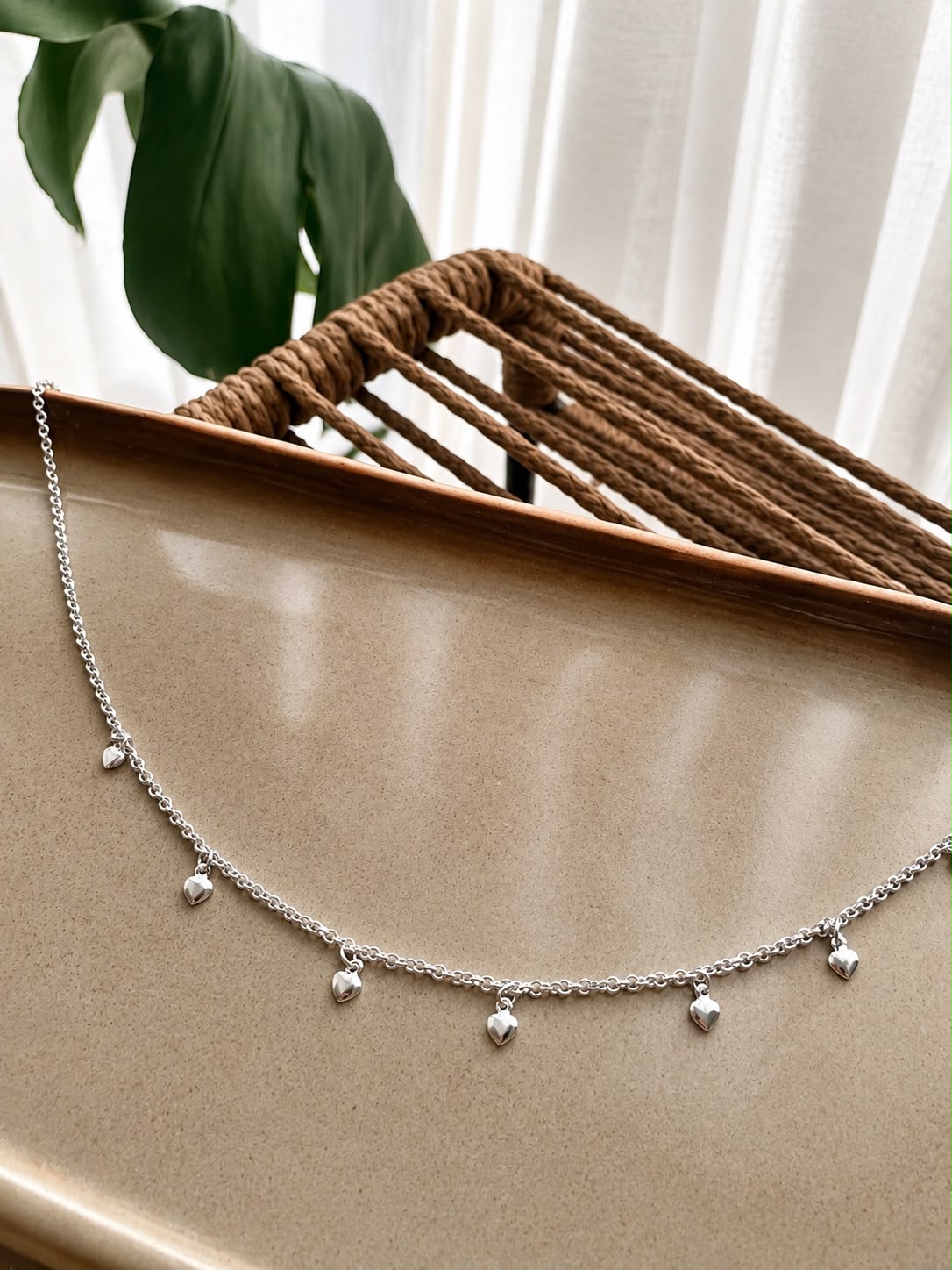 Cadena de plata con corazones  — foto 2