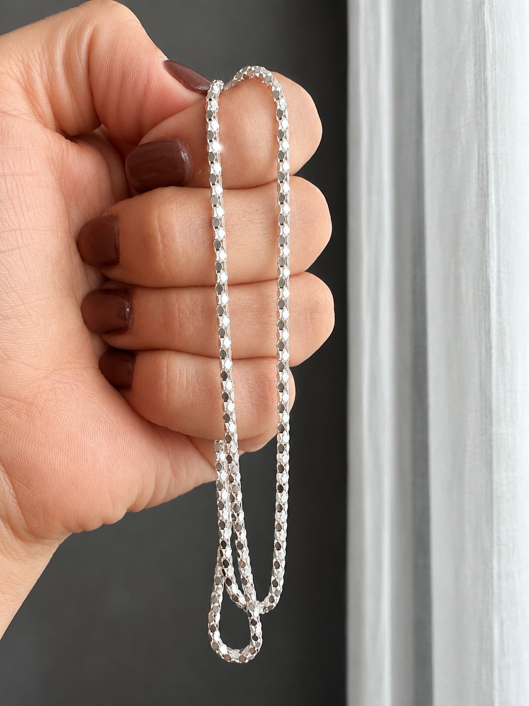 Cadena de plata canasta