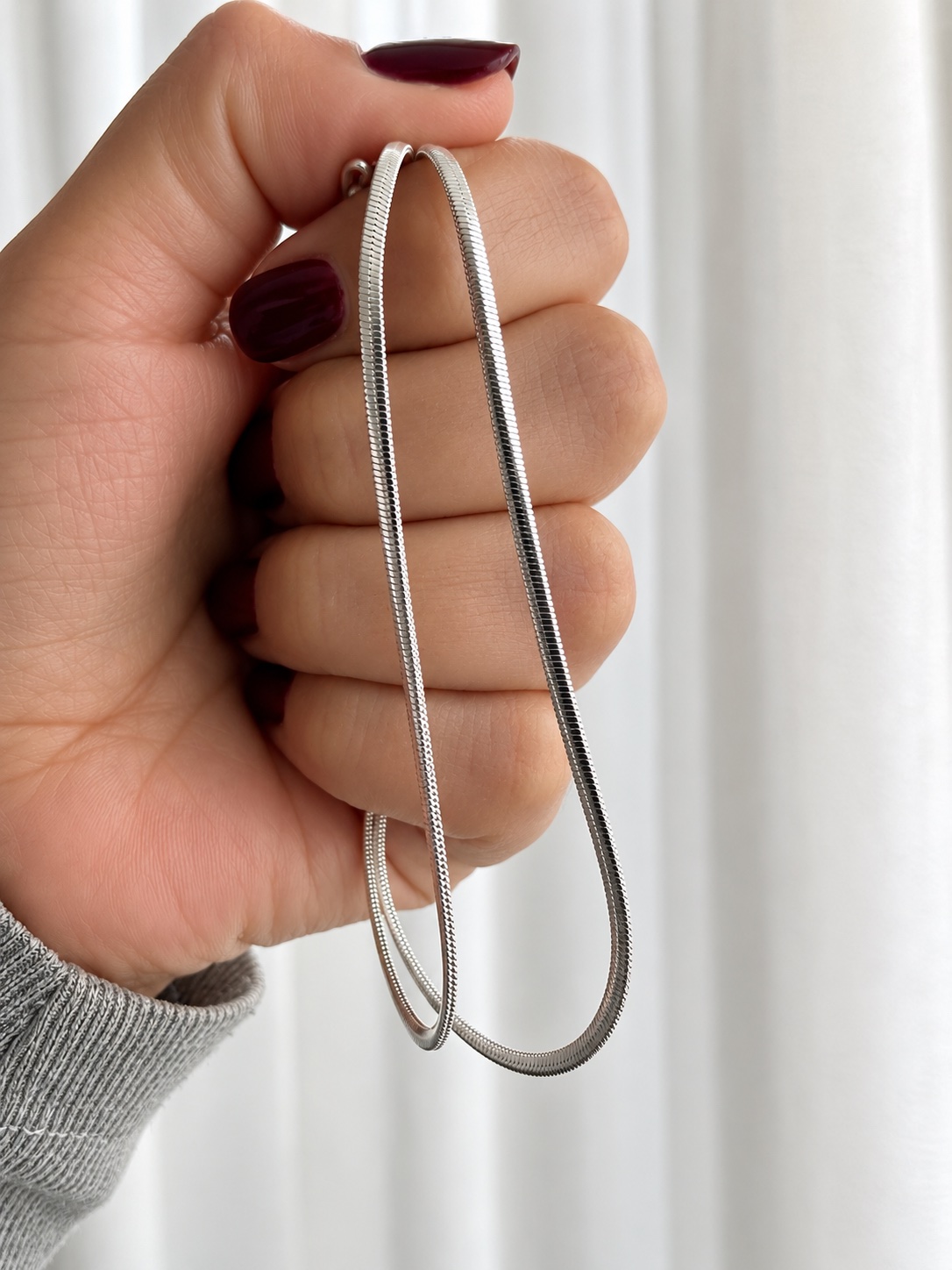 Cadena de plata cola de ratón 