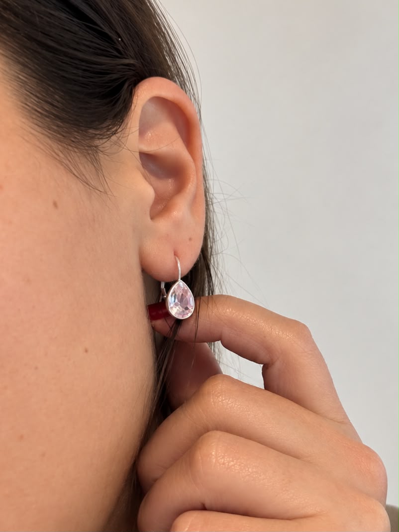 Aro de plata brisura rosado  — foto 2