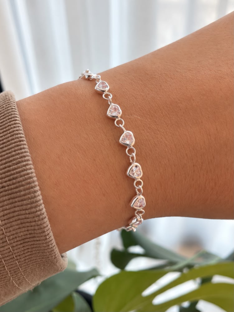 Pulsera de plata corazón
