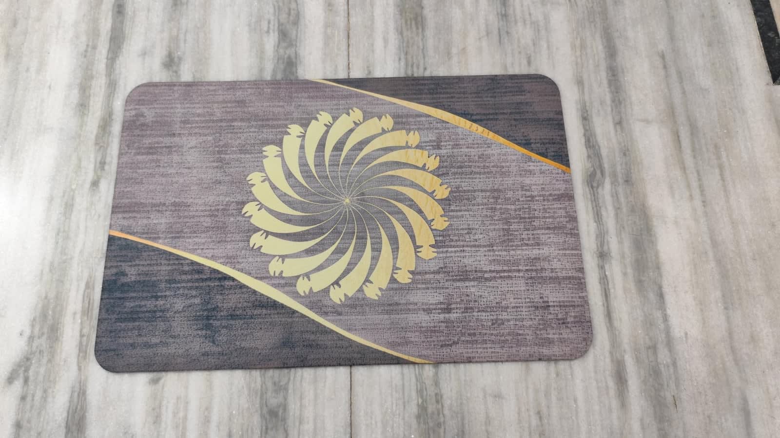Golden Pinwheel Print Anti-Slip Doormat 15x22 Inches