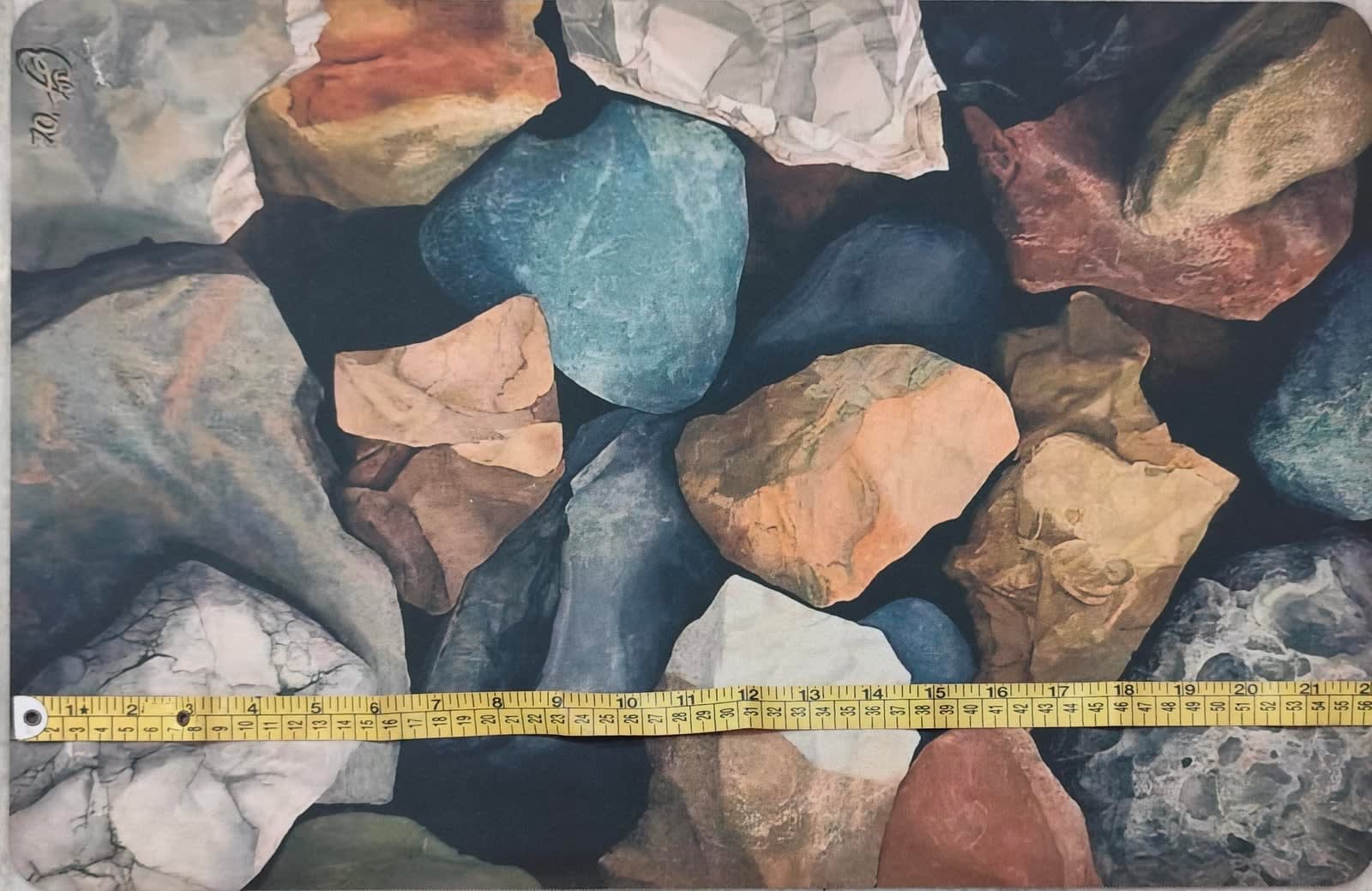 रिवर स्टोन्स प्रिंट एंटी-स्लिप डोरमैट 15x22 इंच - photo 2