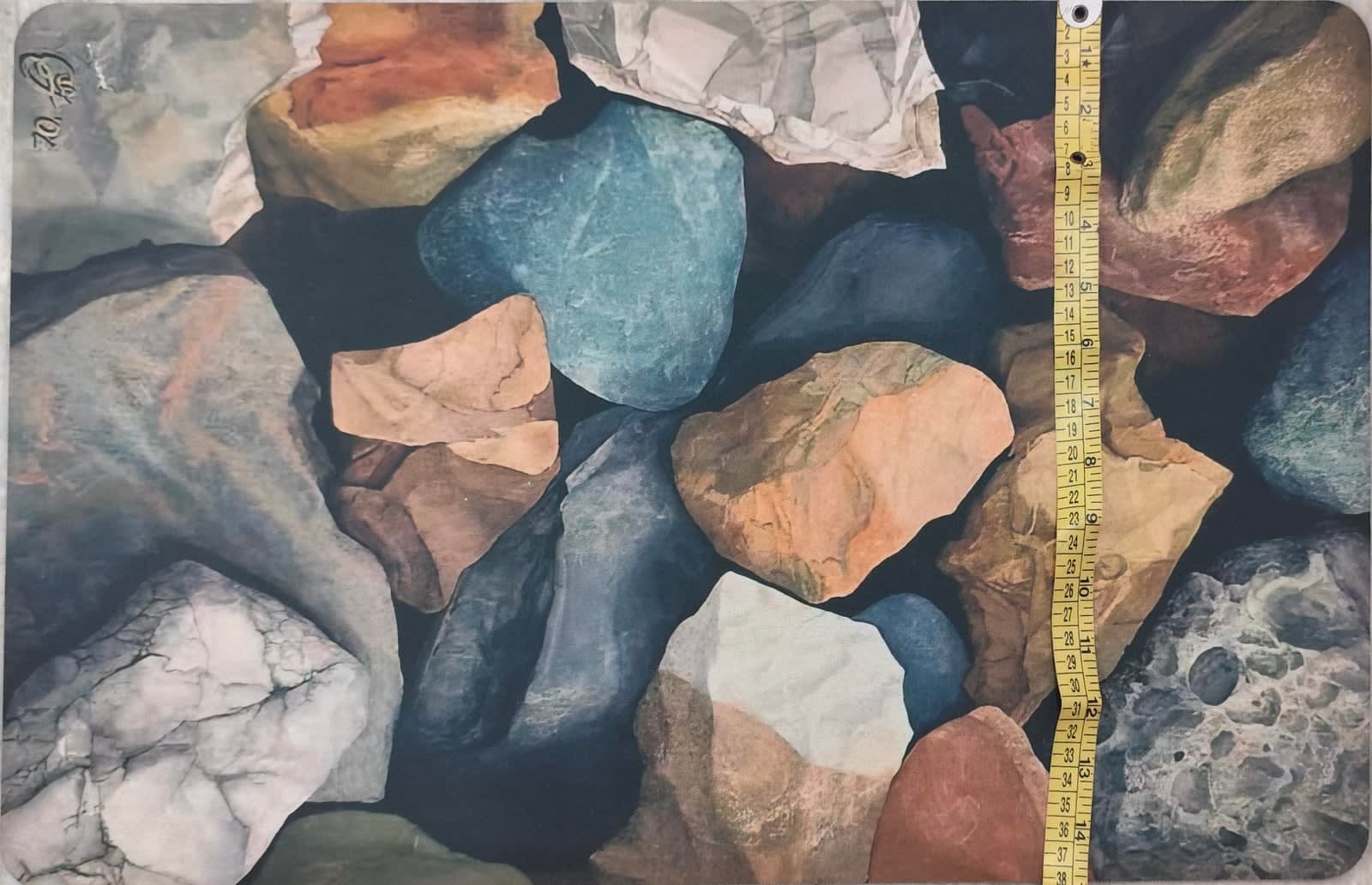 रिवर स्टोन्स प्रिंट एंटी-स्लिप डोरमैट 15x22 इंच - photo 3