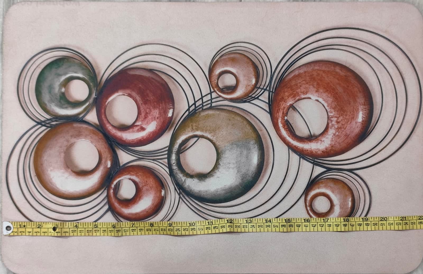 सिरेमिक रिंग्स प्रिंट एंटी-स्लिप डोरमैट 15x22 इंच - photo 1