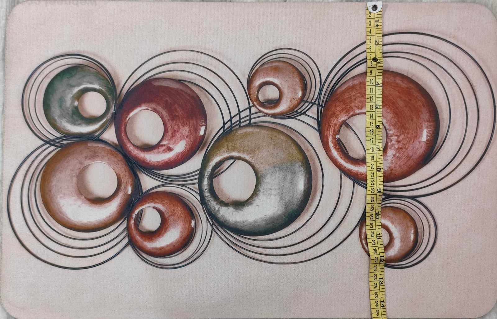 सिरेमिक रिंग्स प्रिंट एंटी-स्लिप डोरमैट 15x22 इंच - photo 2