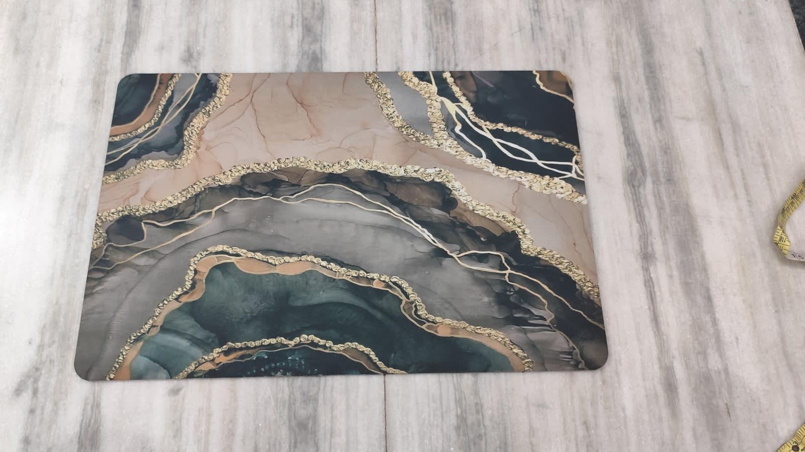 Agate Marble Print Anti-Slip Doormat 15x22 Inches