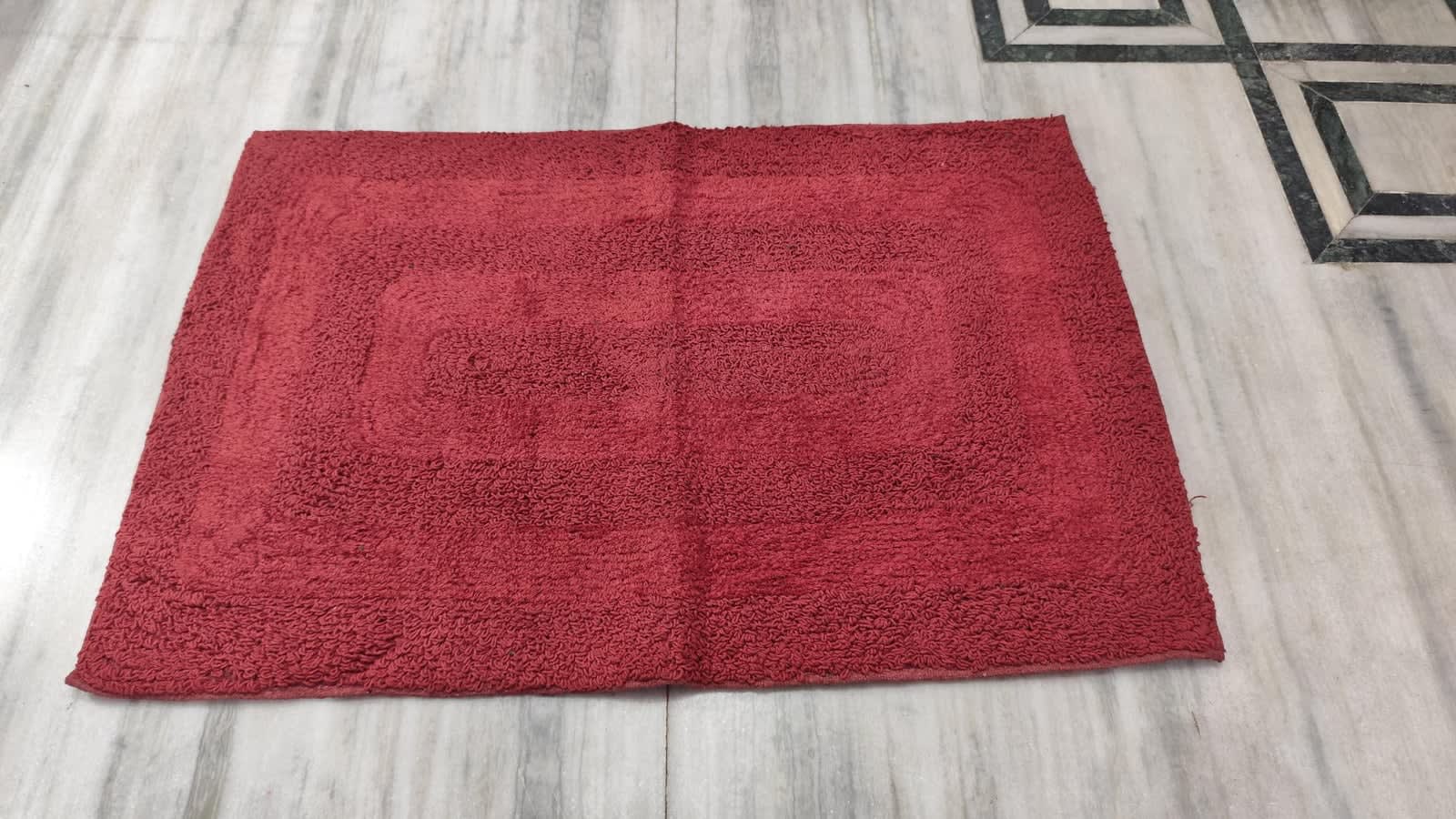 Maroon Cotton Large Doormat 21x31 Inches