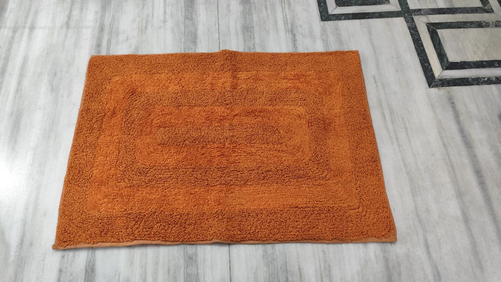 Rust Orange Cotton Large Doormat 21x31 Inches