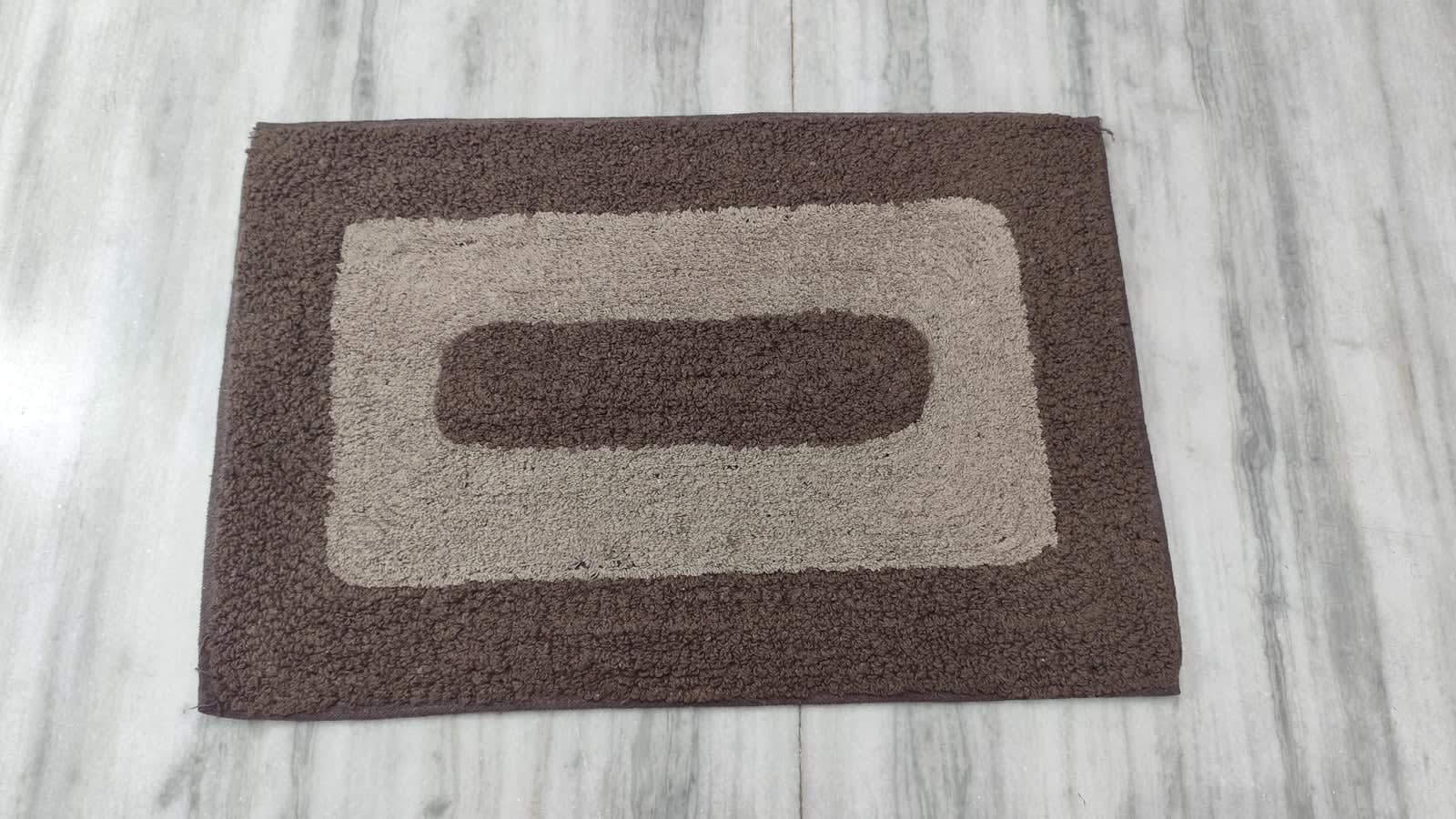 Double Colour Cotton Doormat 16x24 Inches - Grey