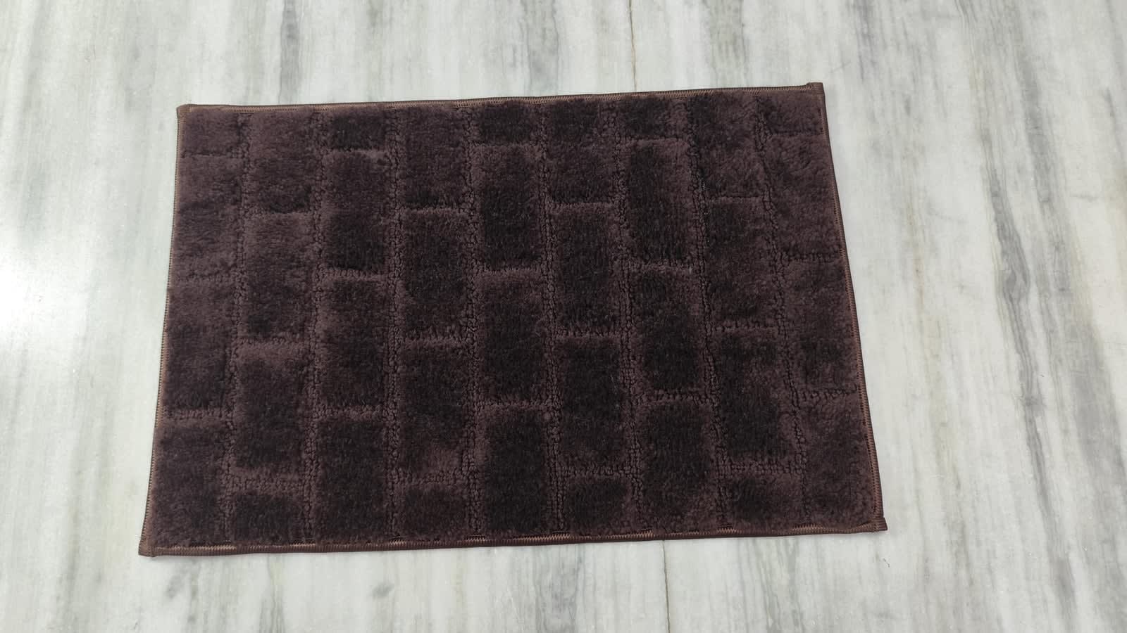 Bricks Design Cotton Doormat 15x22 Inches - Brown