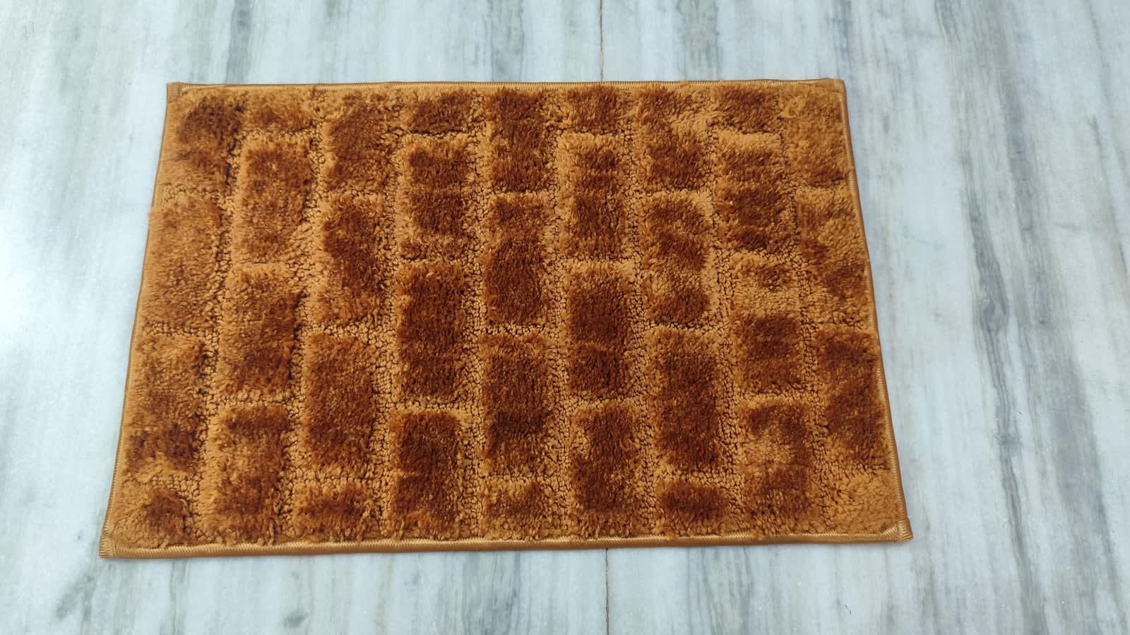Bricks Design Cotton Doormat 15x22 Inches - Mustard