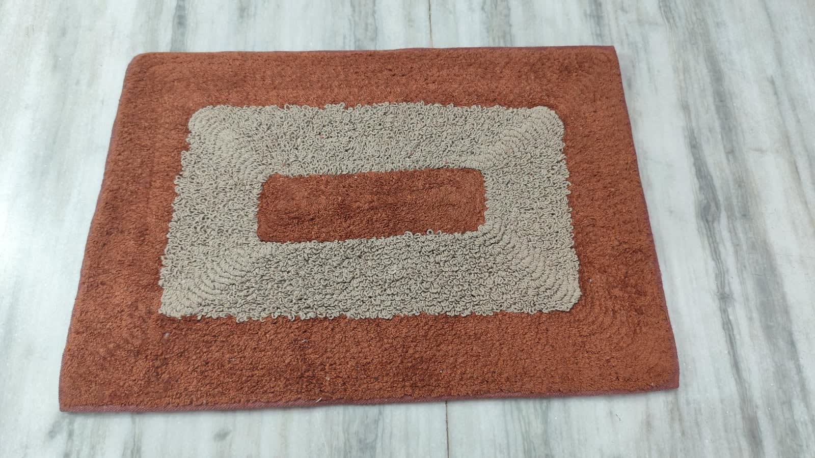 Double Colour Cotton Doormat 16x24 Inches - Rust