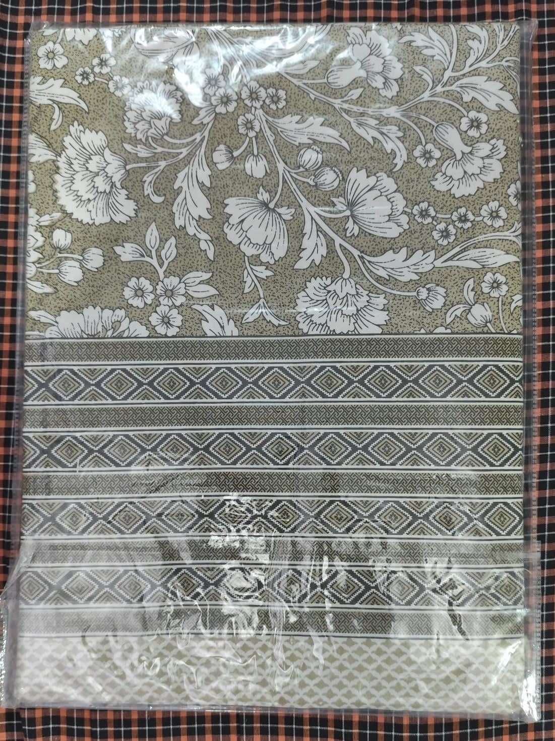 जयपुरी फ्लोरल प्रिंट कॉटन डबल बेडशीट, 93x108 इंच, 2 तकिए के कवर सहित - सेज ग्रीन - photo 4