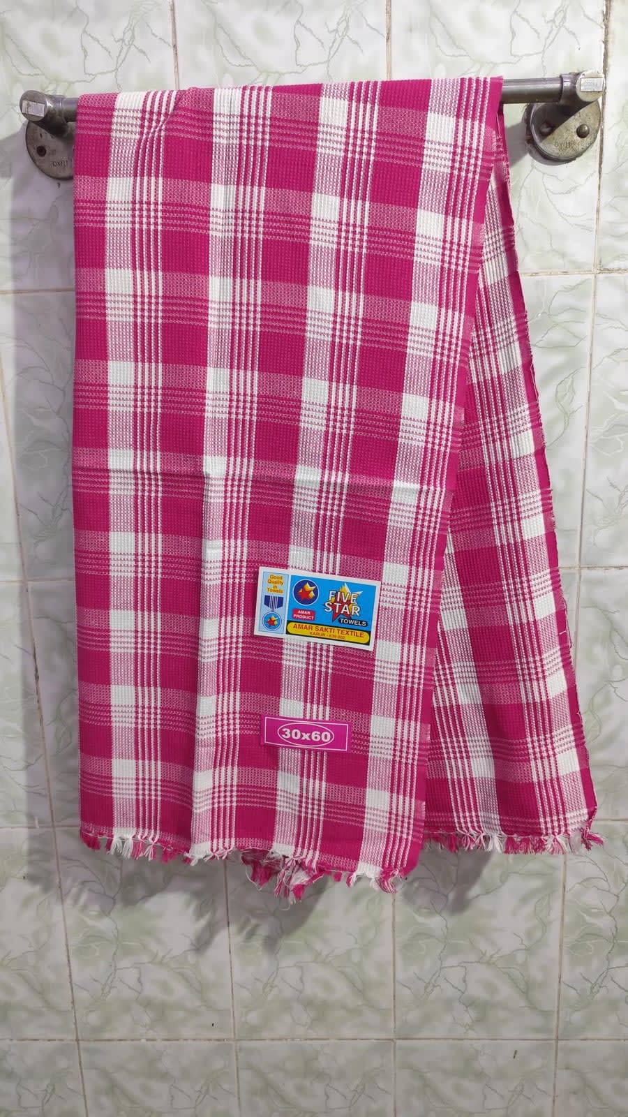 Five Star Checkered Madrasi Cotton Towel 30x60 Inches