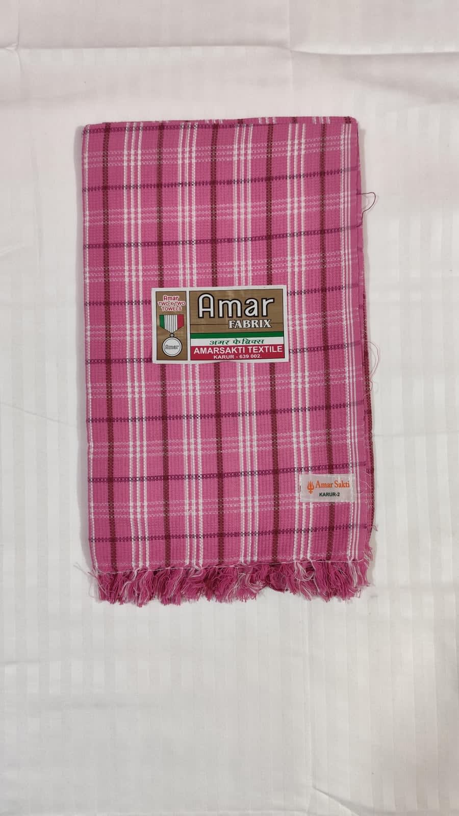 अमर फैब्रिक्स चेक मद्रासी कॉटन तौलिया 30x60 इंच - photo 4