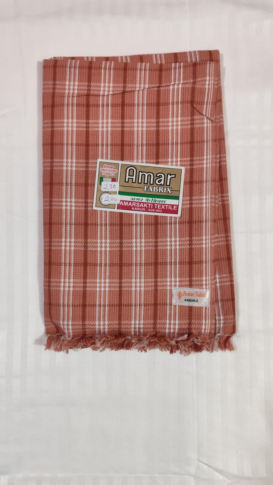 अमर फैब्रिक्स चेक मद्रासी कॉटन तौलिया 30x60 इंच - photo 6