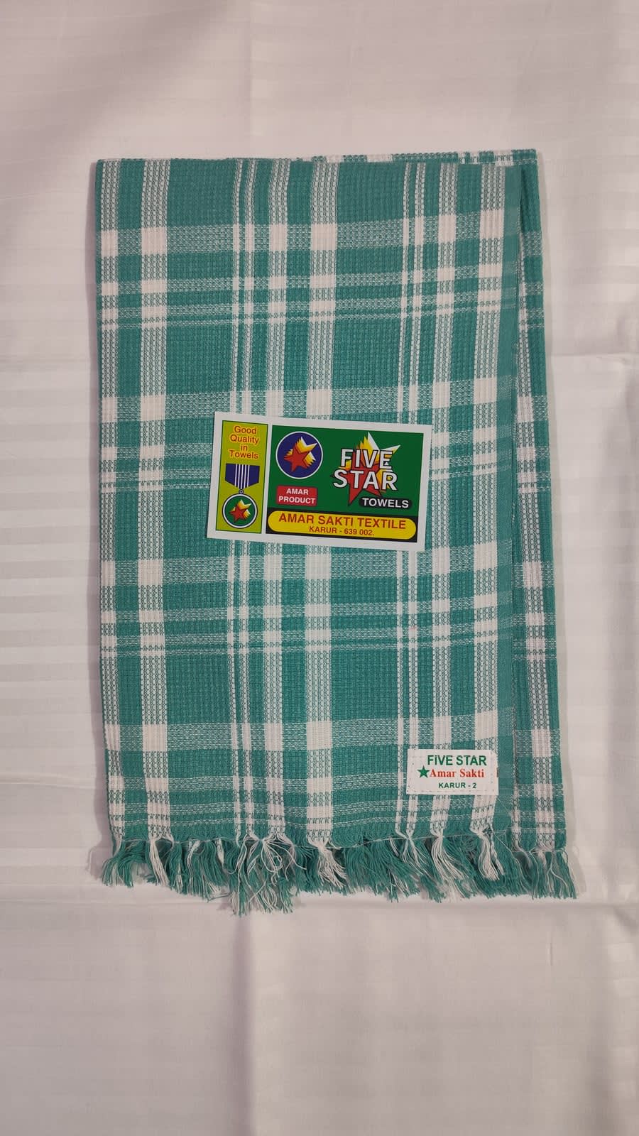 चेक मद्रासी कॉटन तौलिया 30x60 इंच - photo 9