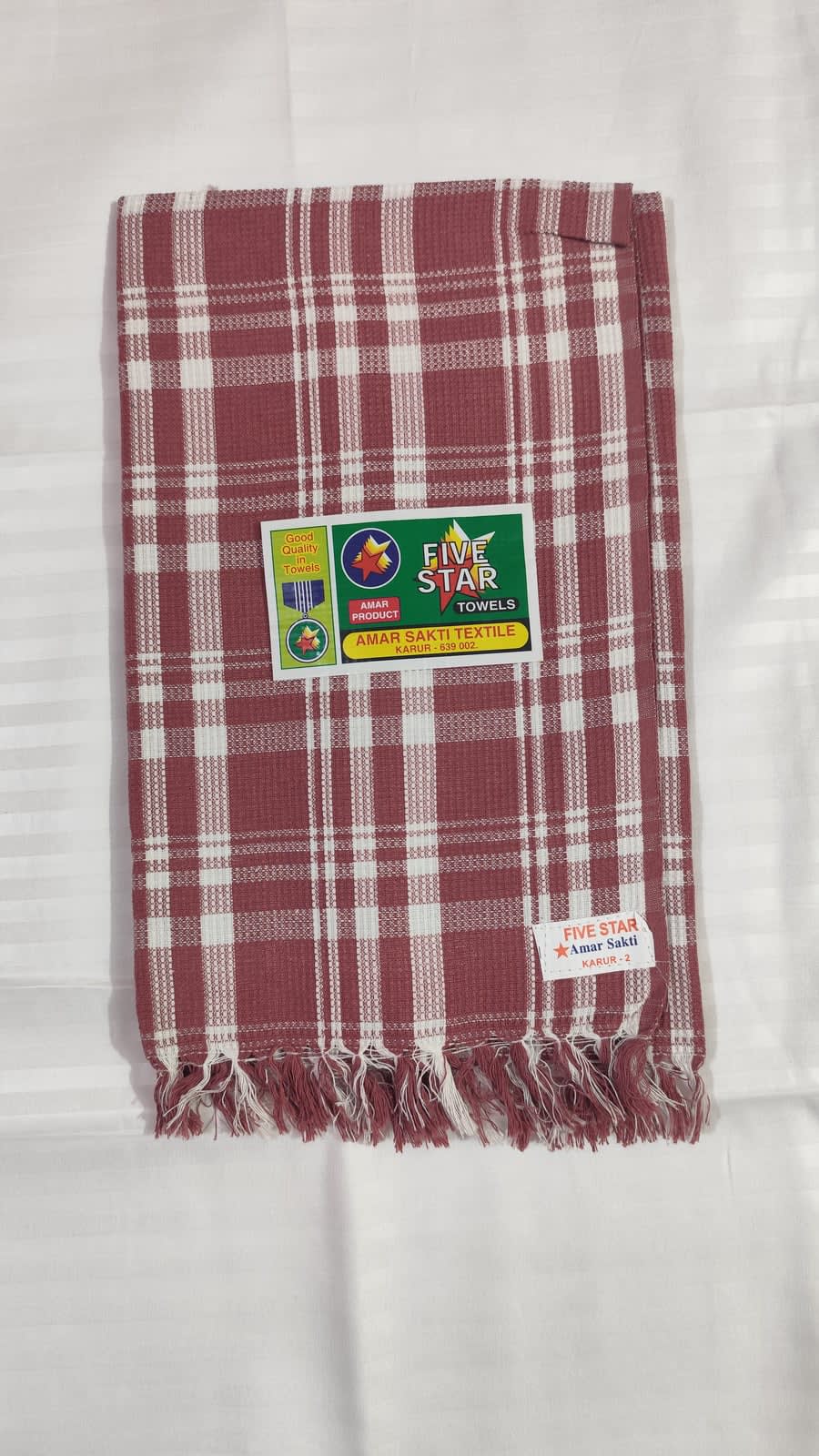 चेक मद्रासी कॉटन तौलिया 30x60 इंच - photo 13
