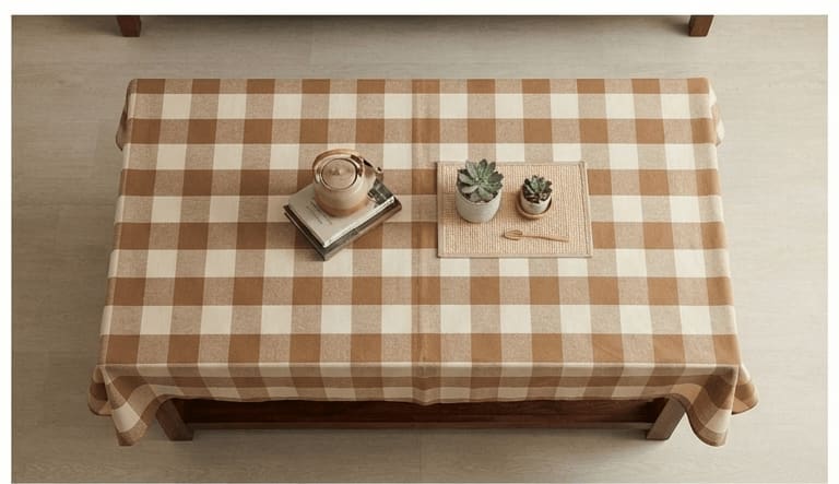 Central Table Cover 40x60 Inches - Brown Check