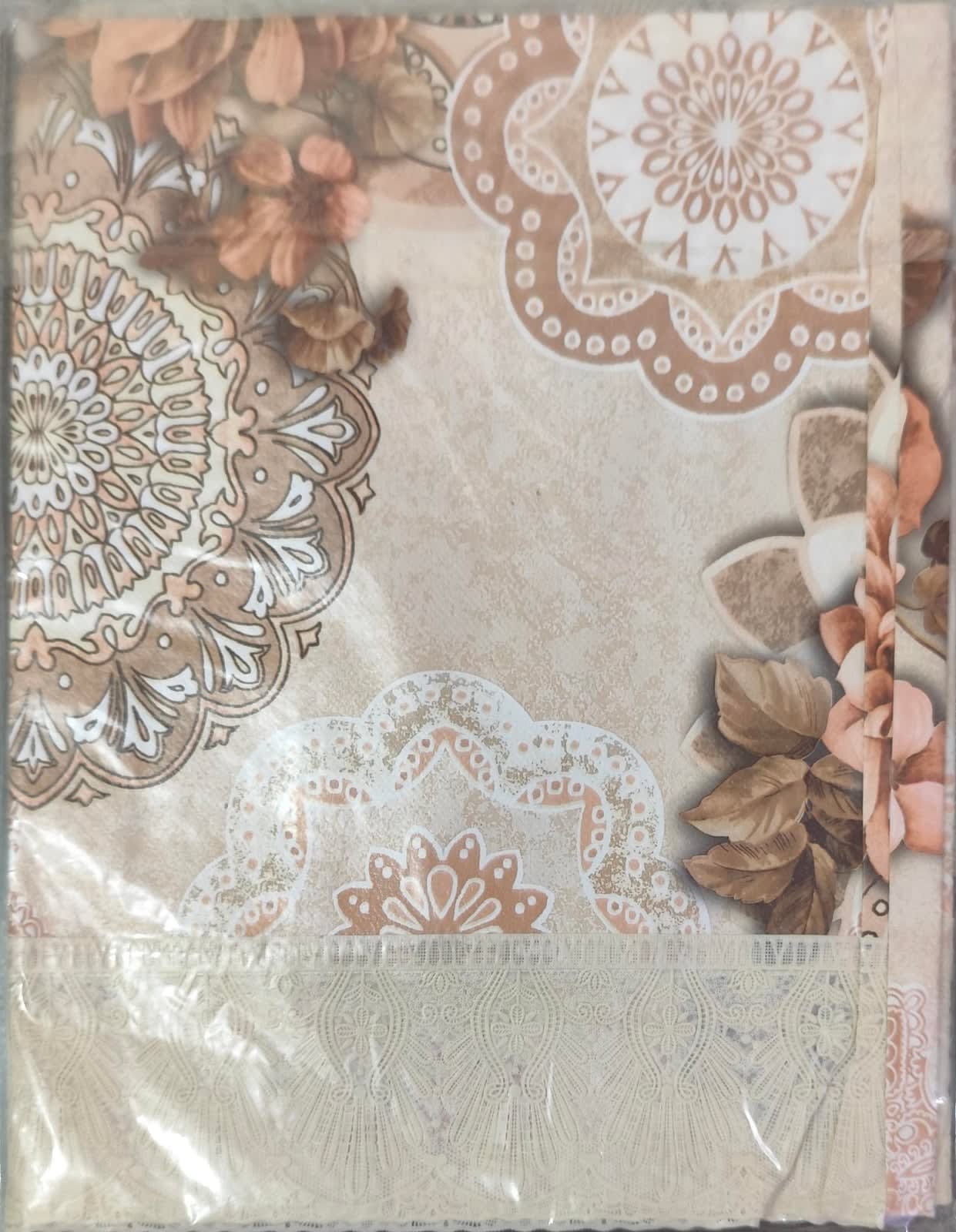 सेंट्रल टेबल कवर 40x60 इंच - बेज फ्लोरल - photo 1