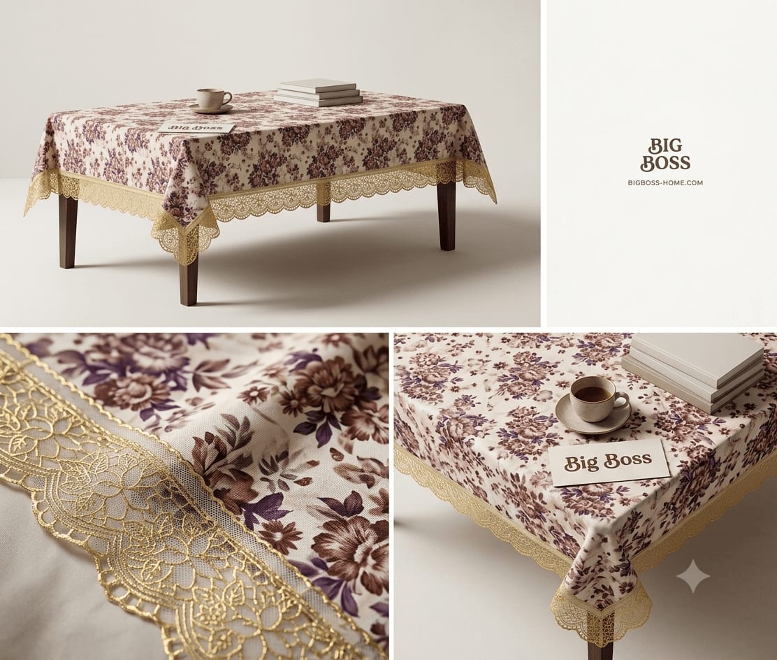 Central Table Cover 40x60 Inches - Purple Floral
