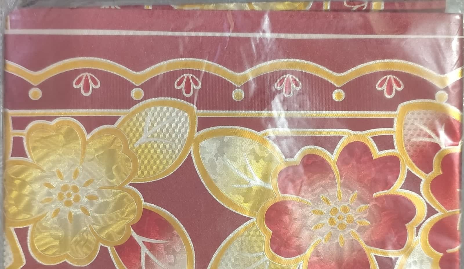 सेंट्रल टेबल कवर 40x60 इंच - मरून गोल्ड फ्लोरल - photo 1