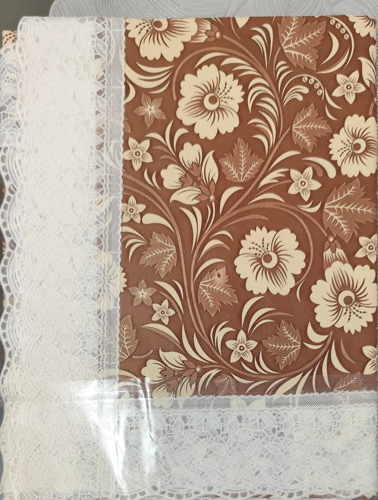 सेंट्रल टेबल कवर 40x60 इंच - ब्राउन फ्लोरल - photo 2