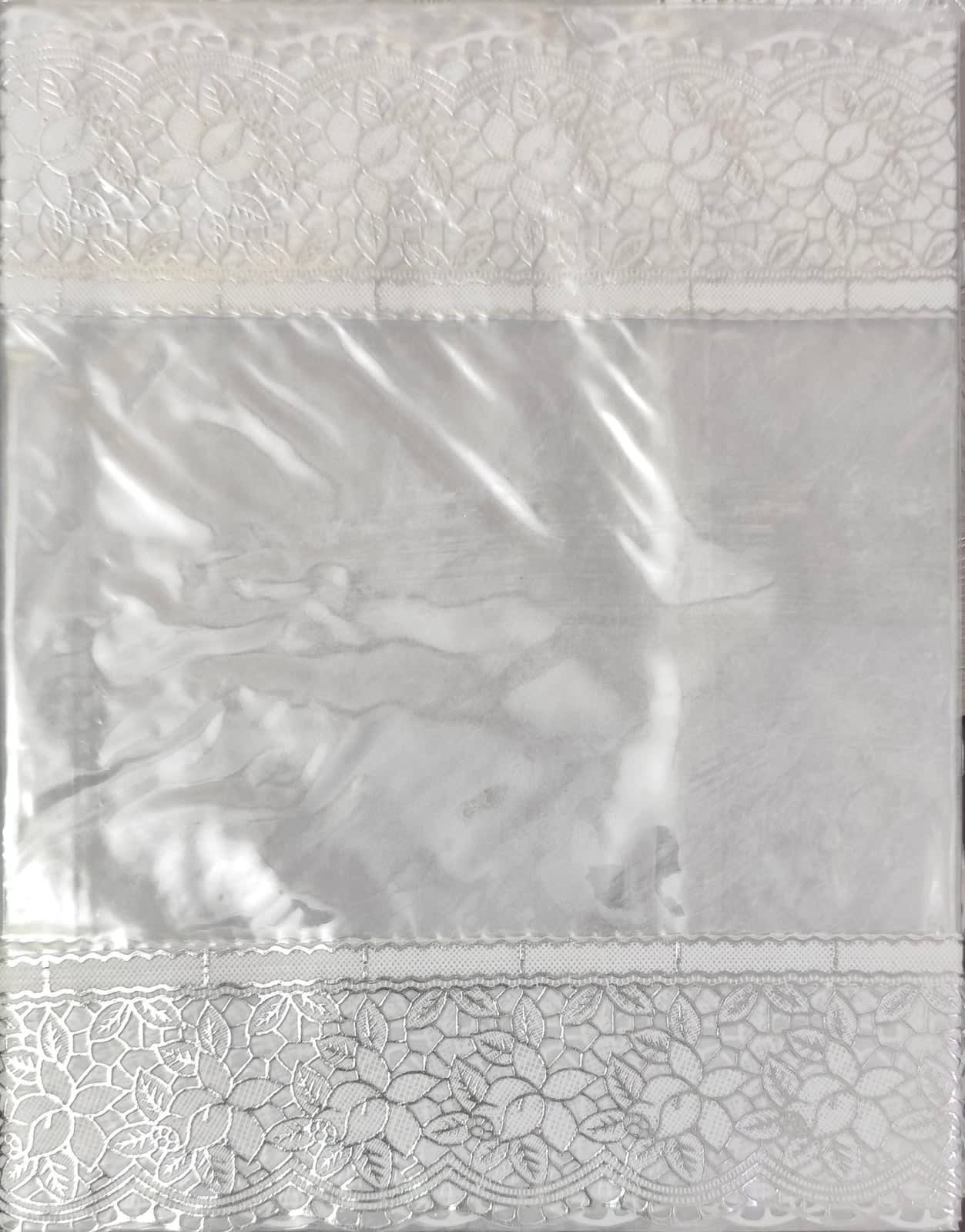 क्लियर टेबल ओवर कवर 40x60 इंच - व्हाइट लेस बॉर्डर - photo 1