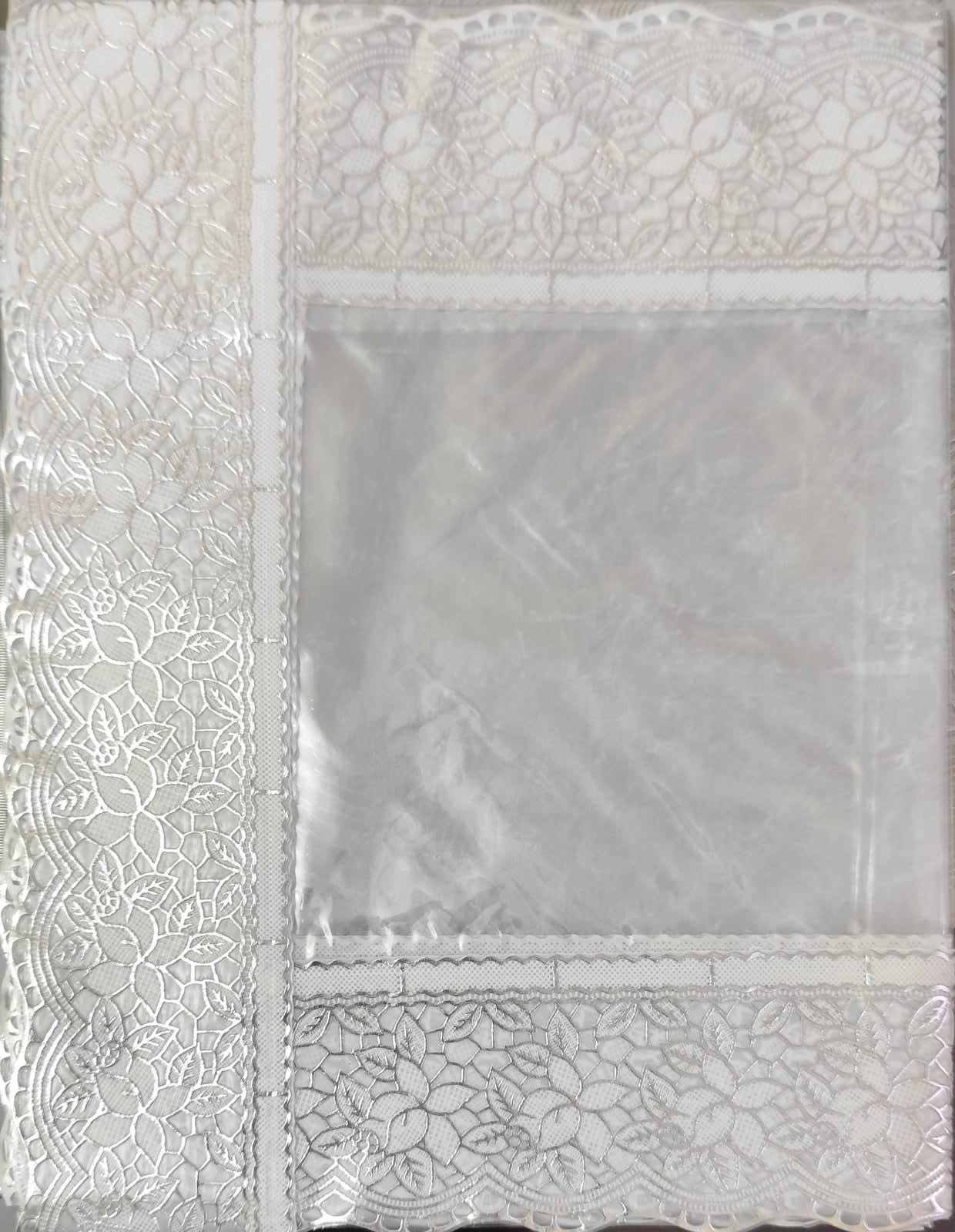 क्लियर टेबल ओवर कवर 40x60 इंच - व्हाइट लेस बॉर्डर - photo 2