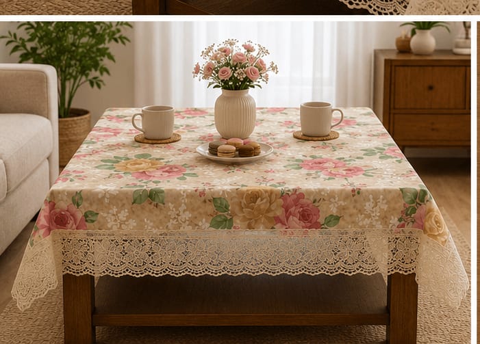Central Table Cover 40x60 Inches - Rose Bouquet