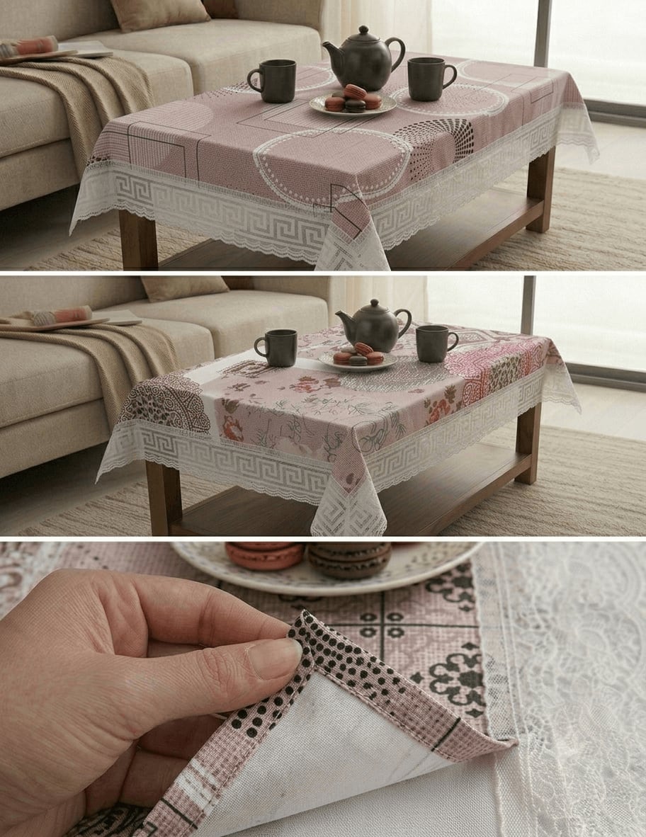 Central Table Cover 40x60 Inches - Blush Geometric