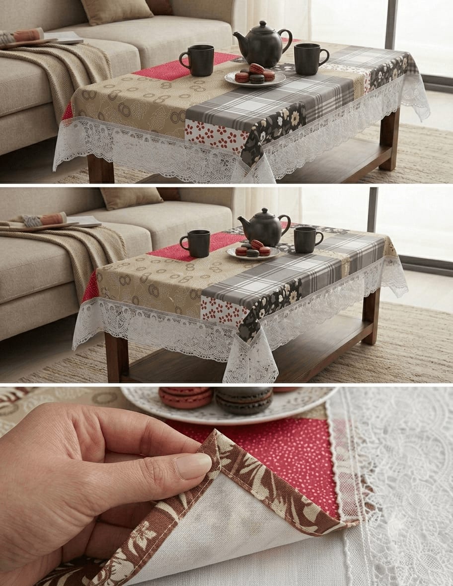Central Table Cover 40x60 Inches - Pink Patchwork