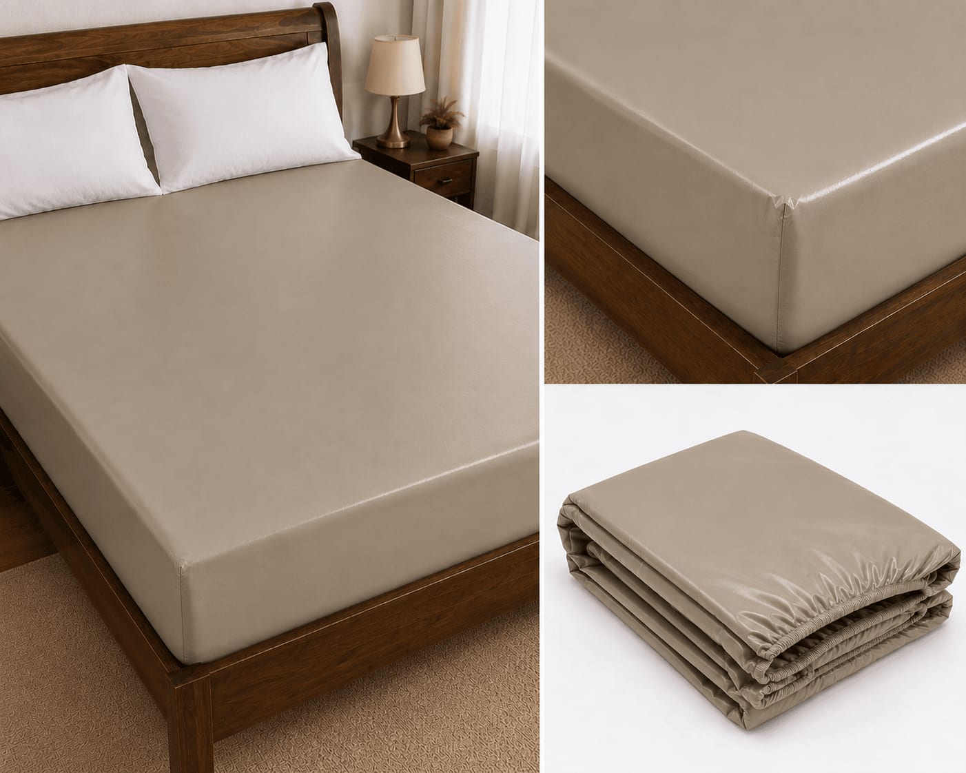 Waterproof PVC Mattress Cover 72x78 Inches - Khaki Olive