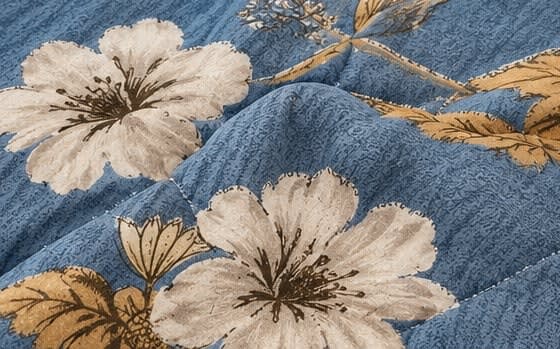 Tulip Original Reversible Microfibre Comforter, Single Bed 90x50 inches - Slate Blue Daisy Floral