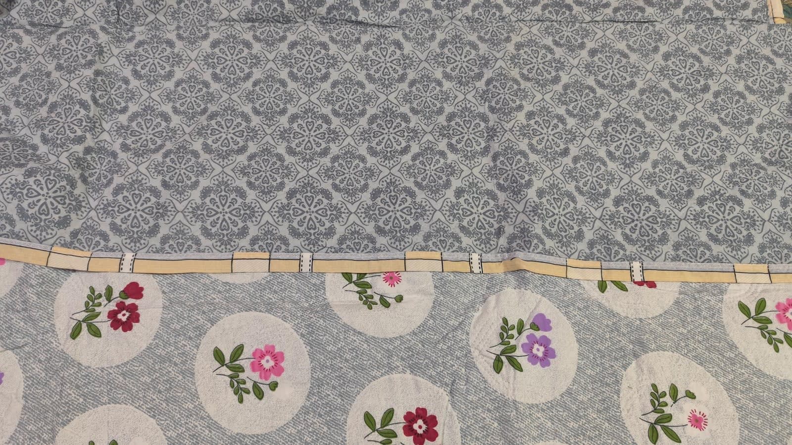 Tulip Original Reversible Microfibre Comforter, Single Bed 90x50 inches - Grey Floral Medallion - photo 2