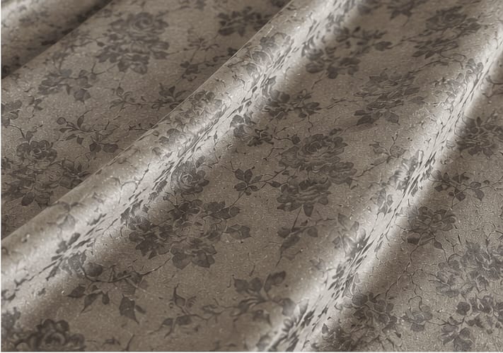 Taupe Floral Velvet Eyelet Curtain - 7x4 & 9x4 Ft - photo 6