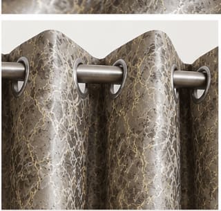 Champagne Gold Crackle Satin Eyelet Curtain - 7x4 & 9x4 Ft - photo 7