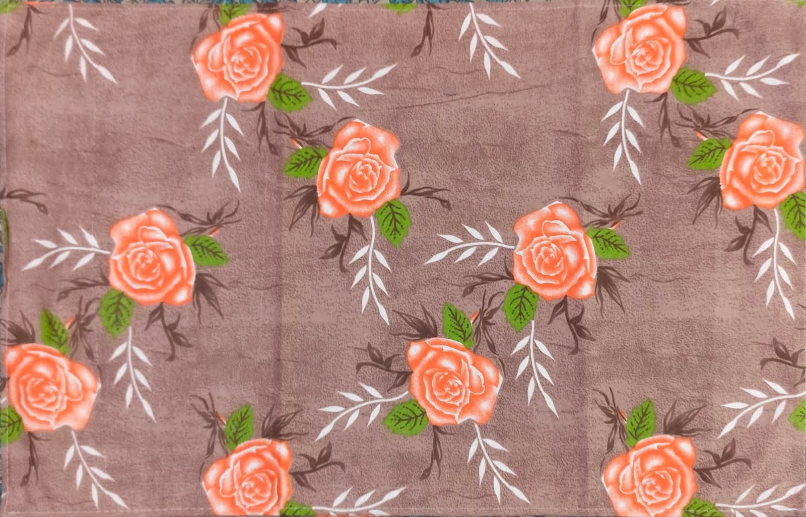 Galaxy Peach Rose Floral Diwan Bedsheet 70x90 Inches with 2 Pillow Covers - photo 3