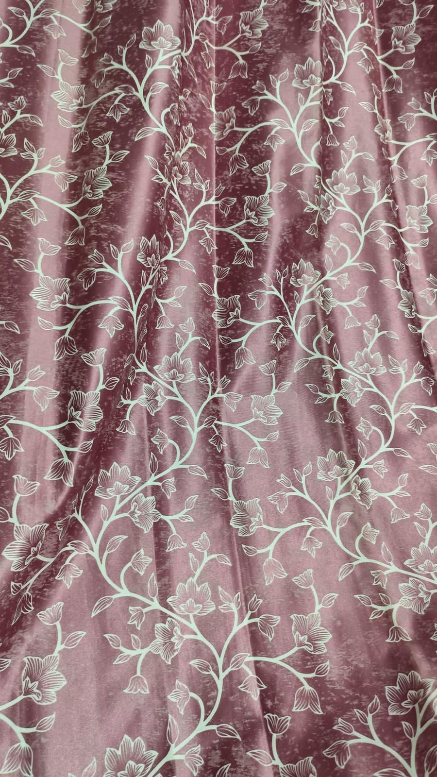 Mauve Floral Velvet Eyelet Curtain - 7x4 & 9x4 Ft - photo 3