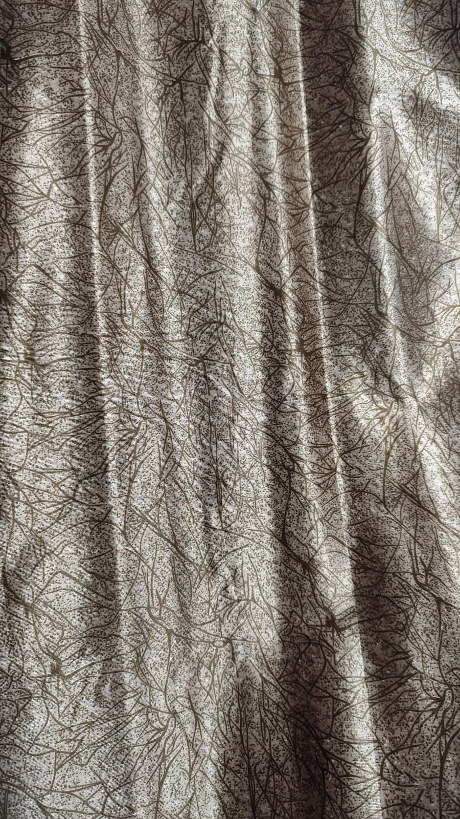 Brown Palm Leaf Satin Eyelet Curtain - 7x4 & 9x4 Ft - photo 4