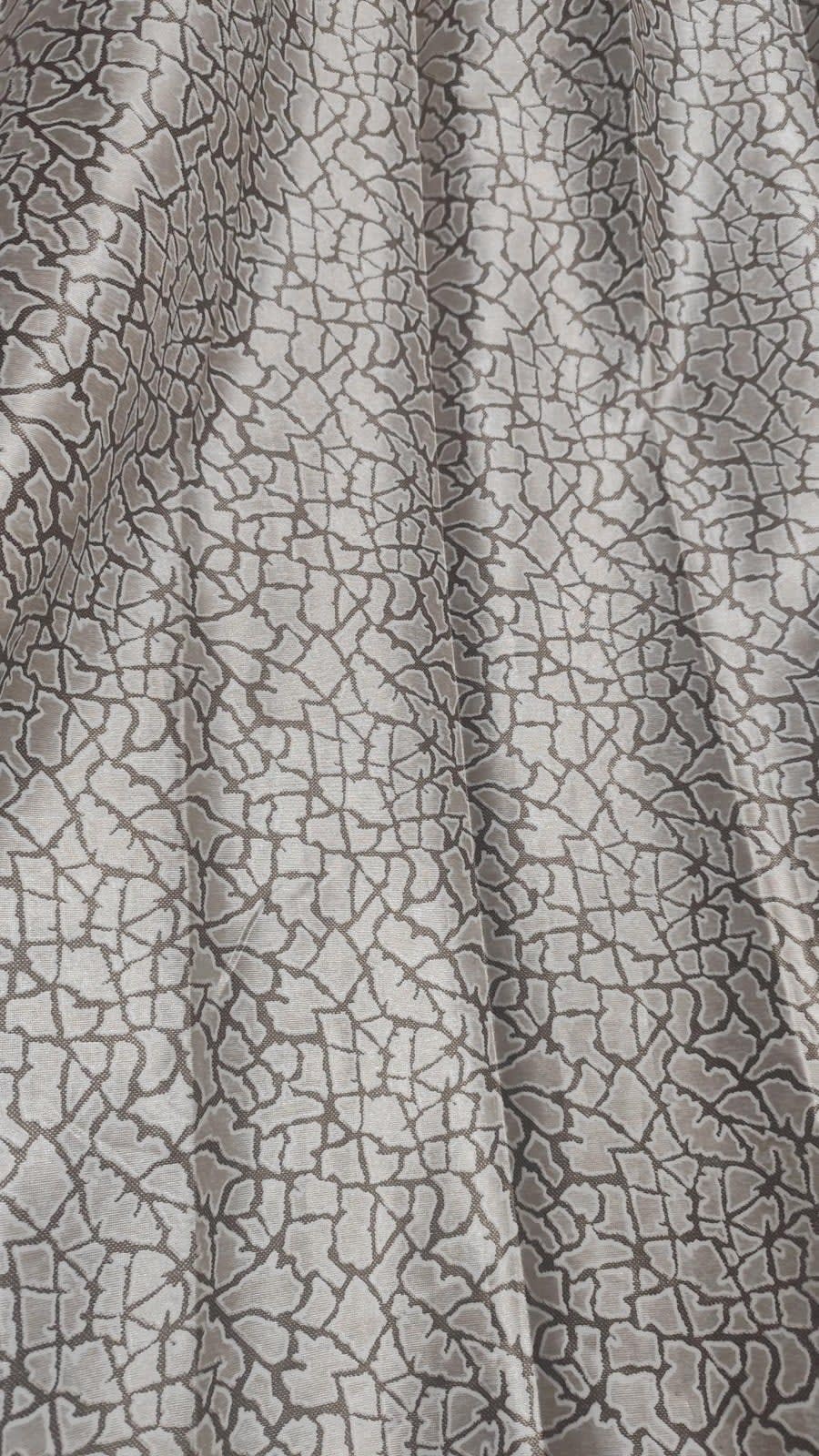 Beige Mosaic Satin Eyelet Curtain - 7x4 & 9x4 Ft - photo 3