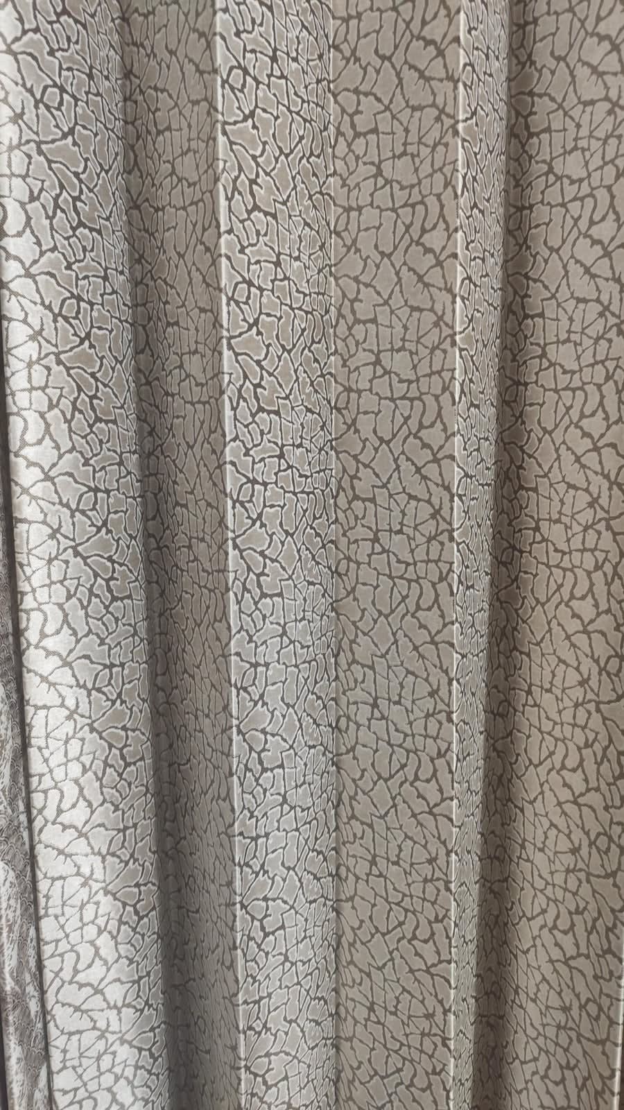 Beige Mosaic Satin Eyelet Curtain - 7x4 & 9x4 Ft - photo 2