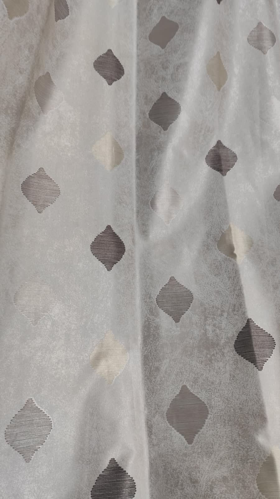 Ivory Leaf Drop Satin Eyelet Curtain - 7x4 & 9x4 Ft - photo 3