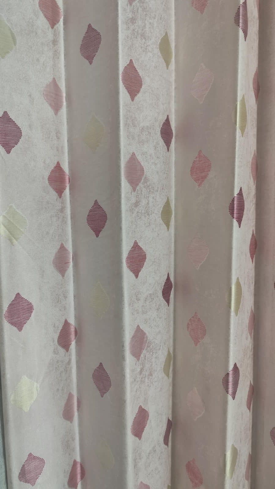 Blush Pink Leaf Drop Satin Eyelet Curtain - 7x4 & 9x4 Ft - photo 2