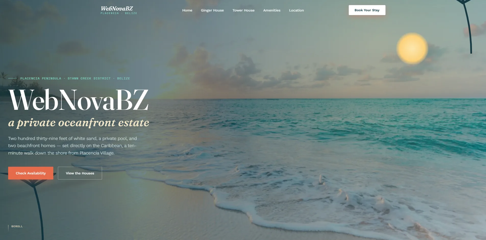 Homepage of a café ordering website on a laptop screen