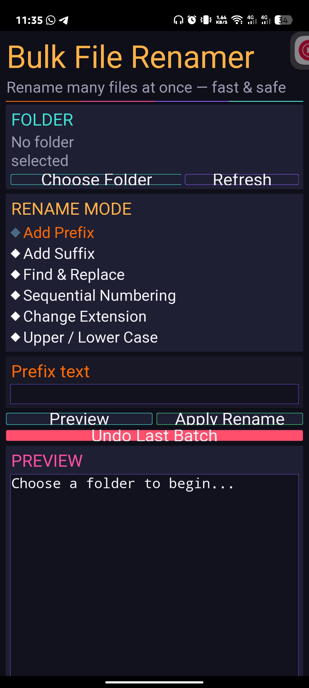 Bulk File Renamer Screenshot