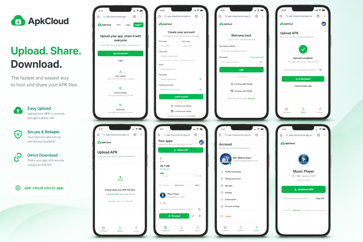 ApkCloud Dashboard Preview