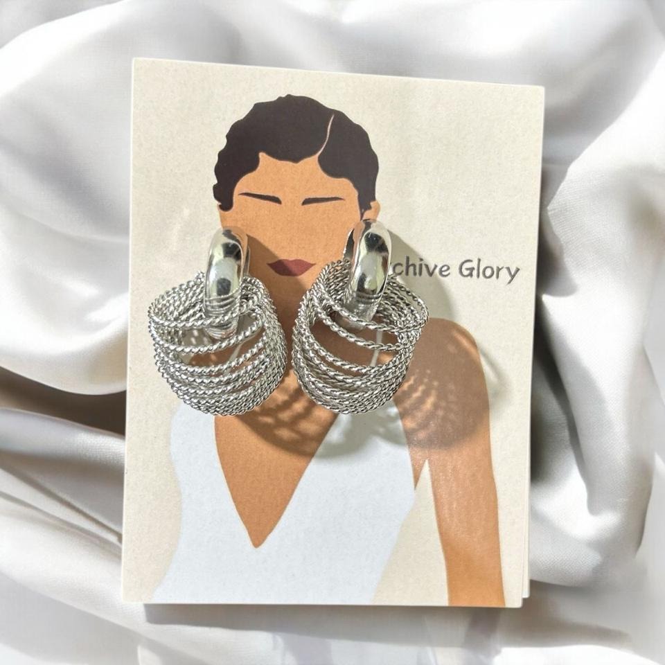 Korean seven layers silver color earring